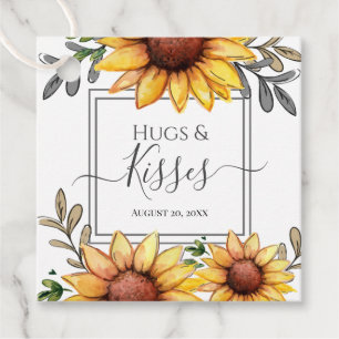 Étiquettes Cadeau Baby shower de tournesol d'aquarelle serres et bai