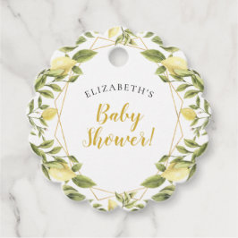 Étiquettes Cadeau Baby shower de verdure aux citrons