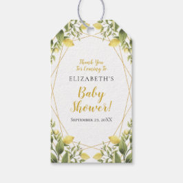 Étiquettes-cadeau Baby shower de verdure aux citrons