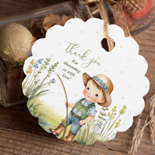 Étiquettes Cadeau Baby shower Derby du pêcheur équestre rustique
