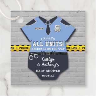 Étiquettes Cadeau Baby shower des agents de police