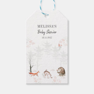 Étiquettes-cadeau Baby shower des animaux forestiers