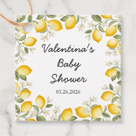 Étiquettes Cadeau Baby shower d'été aux agrumes de citron