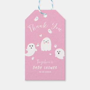 Étiquettes-cadeau Baby shower d'Halloween fille Fantôme rose mignonn