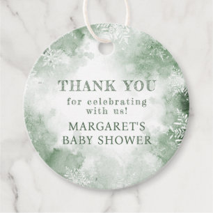 Étiquettes Cadeau baby shower d'hiver Merci