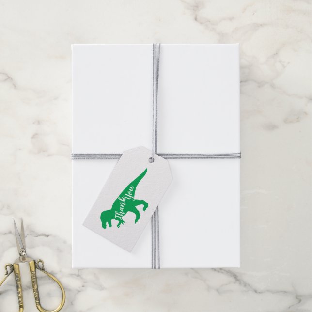Étiquettes-cadeau Baby shower Dinosaur (Avec de la ficelle)