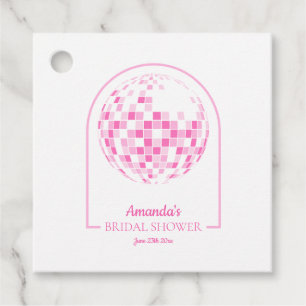 Étiquettes Cadeau Baby Shower Disco Boogie Mariage Rose Clair