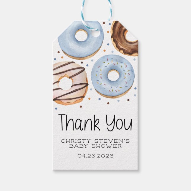 Étiquettes Cadeau Baby Shower Donut (Devant)