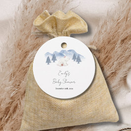 Étiquettes Cadeau Baby shower d'ours polaire hivernal neutre selon l