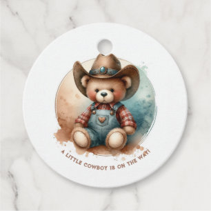 Étiquettes Cadeau Baby Shower du Petit Cow-Boy Rustique