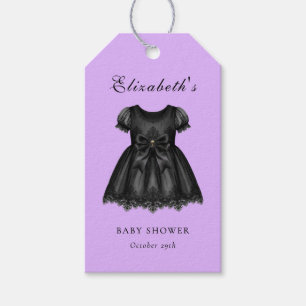Étiquettes-cadeau Baby shower élégant gothique violet