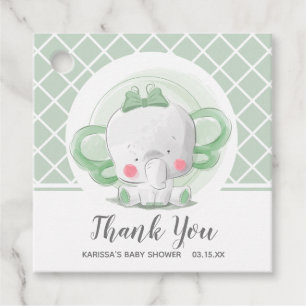Étiquettes Cadeau Baby shower éléphant Neutral