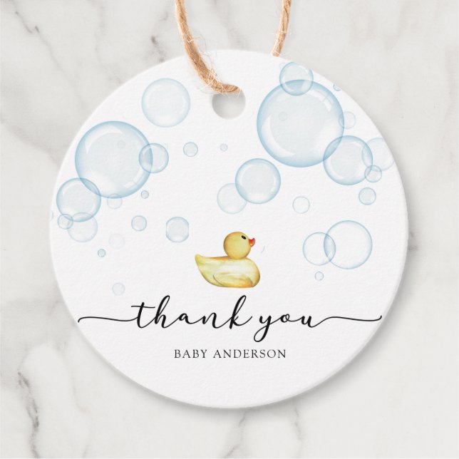 Étiquettes Cadeau Baby shower en caoutchouc (Devant)