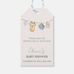 Étiquettes-cadeau Baby shower en ligne Boho simple