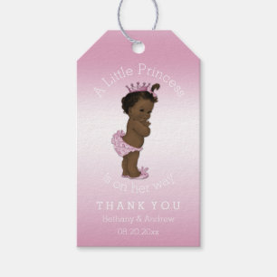 Étiquettes-cadeau Baby shower ethnique de princesse Pink