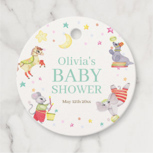 Étiquettes Cadeau Baby shower Fancy Circus Carnival Animaux