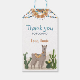 Étiquettes-cadeau Baby shower Fiesta Cactus Llama