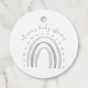 Étiquettes Cadeau Baby shower fille arc-en-ciel Boho simple mignon