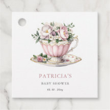 Baby shower Fille de Tea Party rose vif