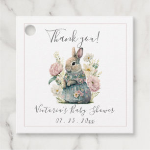 Étiquettes Cadeau Baby shower fille lapin lapin