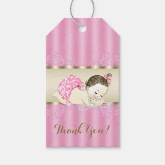Étiquettes-cadeau Baby Shower Fille Perle Or Rose