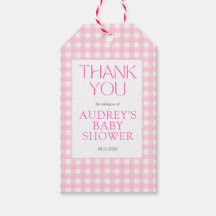 Baby shower fille rose classique En vichy