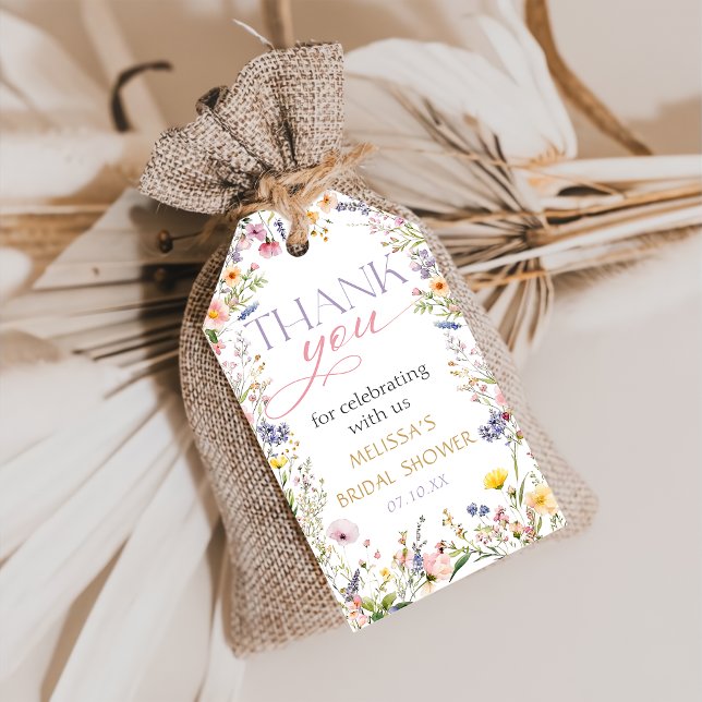 Étiquettes Cadeau Baby Shower Fleur de Bébé en Fle (Créateur téléchargé)