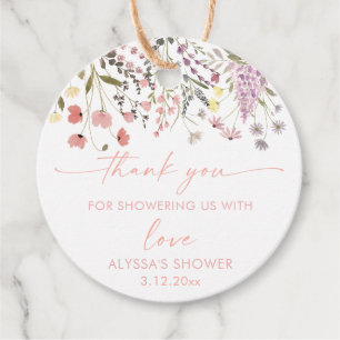 Étiquettes Cadeau Baby shower Fleur sauvage Baby In Bloom Boho