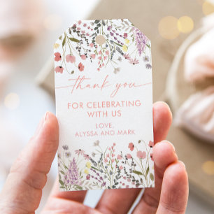 Étiquettes-cadeau Baby shower Fleur sauvage Baby In Bloom Boho