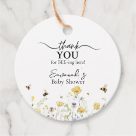 Étiquettes Cadeau Baby shower Fleur sauvage de maman à Bee