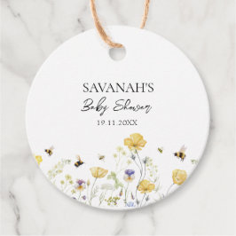 Étiquettes Cadeau Baby shower Fleur sauvage de maman à Bee