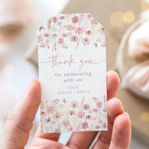 Étiquettes-cadeau Baby shower Fleur sauvage Dusty Pink Boho
