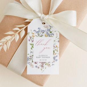 Étiquettes-cadeau Baby shower fleur sauvage Favoriser Merci de balis