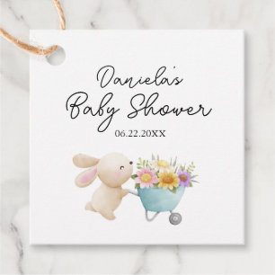 Étiquettes Cadeau Baby shower Fleur sauvage mignon et simple petit l