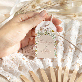 Étiquettes-cadeau Baby shower Fleur sauvage Rustiс Boho