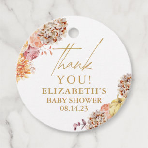 Étiquettes Cadeau Baby shower floral de Little Citrouille Fall
