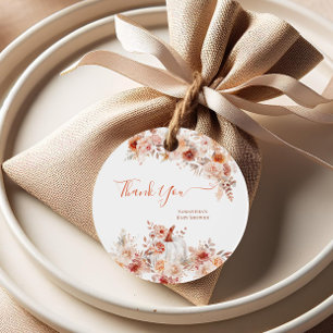 Étiquettes Cadeau Baby shower floral de Little Citrouille Fall