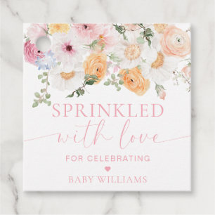 Étiquettes Cadeau Baby shower Floral Millie Parsemé D'Amour