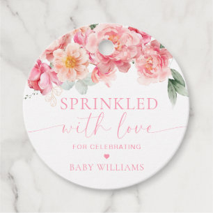 Étiquettes Cadeau Baby shower Floral Piper Peony Parsemé D'Amour
