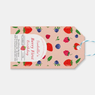Étiquettes-cadeau Baby shower fraise bébé doux