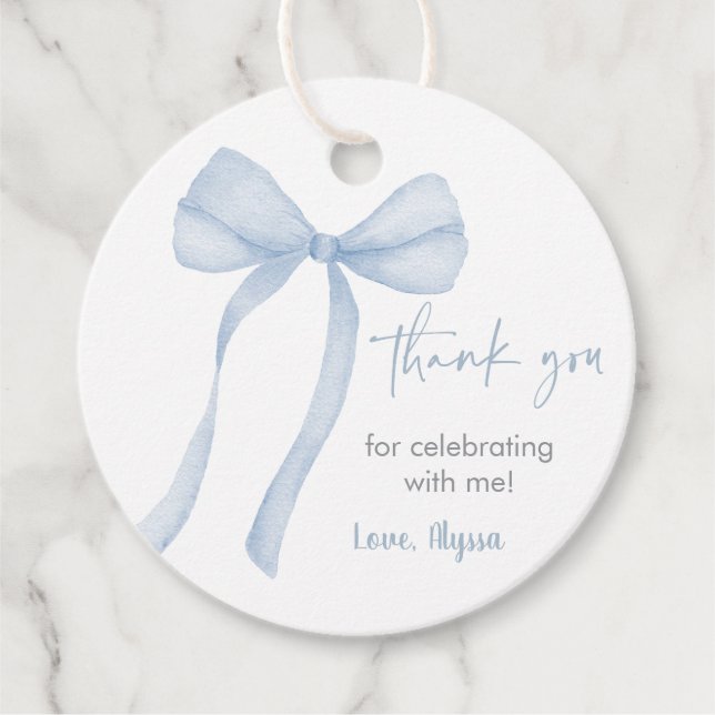 Étiquettes Cadeau Baby shower Garçon bleu (Devant)