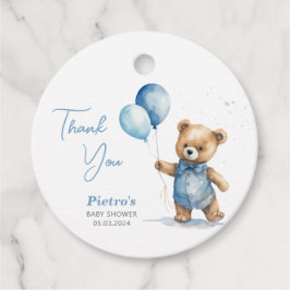 Étiquettes Cadeau Baby shower Garçon Teddy Bear