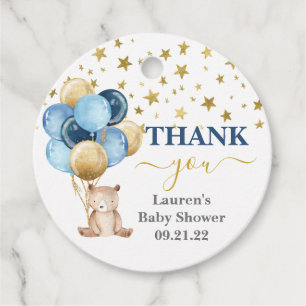 Étiquettes Cadeau Baby shower Garçon Teddy Bear