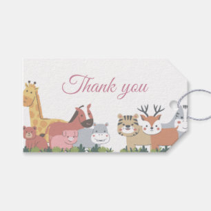 Étiquettes-cadeau Baby Shower Jungle Animalier - Merci