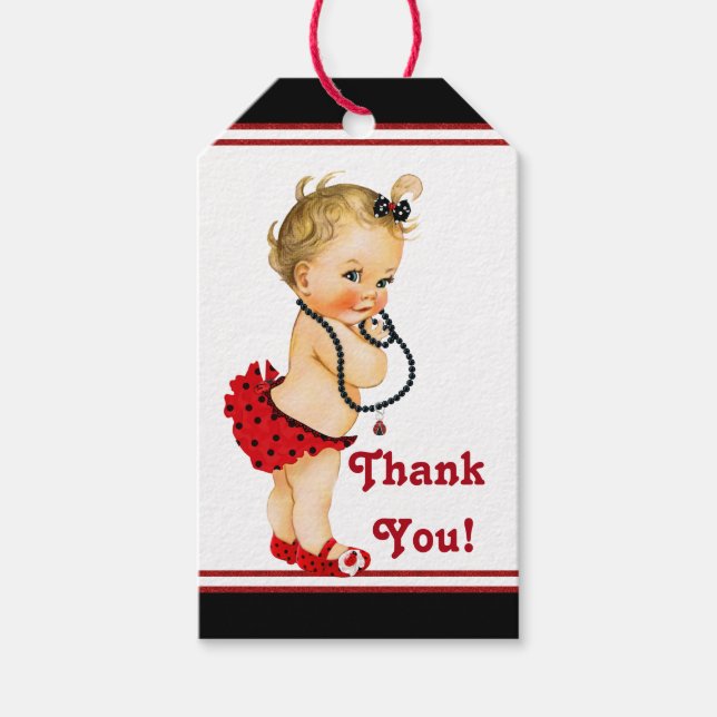 Étiquettes-cadeau Baby shower Ladybug (Devant)