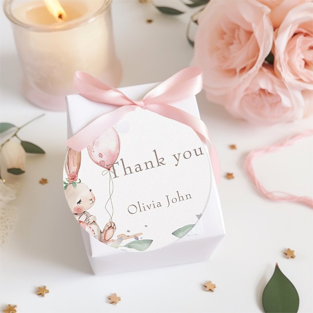 Étiquettes Cadeau baby shower lapin mignon (Créateur téléchargé)
