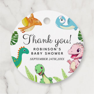 Étiquettes Cadeau Baby shower Little Dino