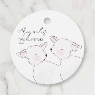 Étiquettes Cadeau Baby shower Little Lamb Twins