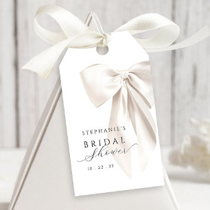 Étiquettes-cadeau Baby Shower Mariage au Ruban Blanc