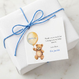 Étiquettes Cadeau Baby shower merci mignon ours en peluche